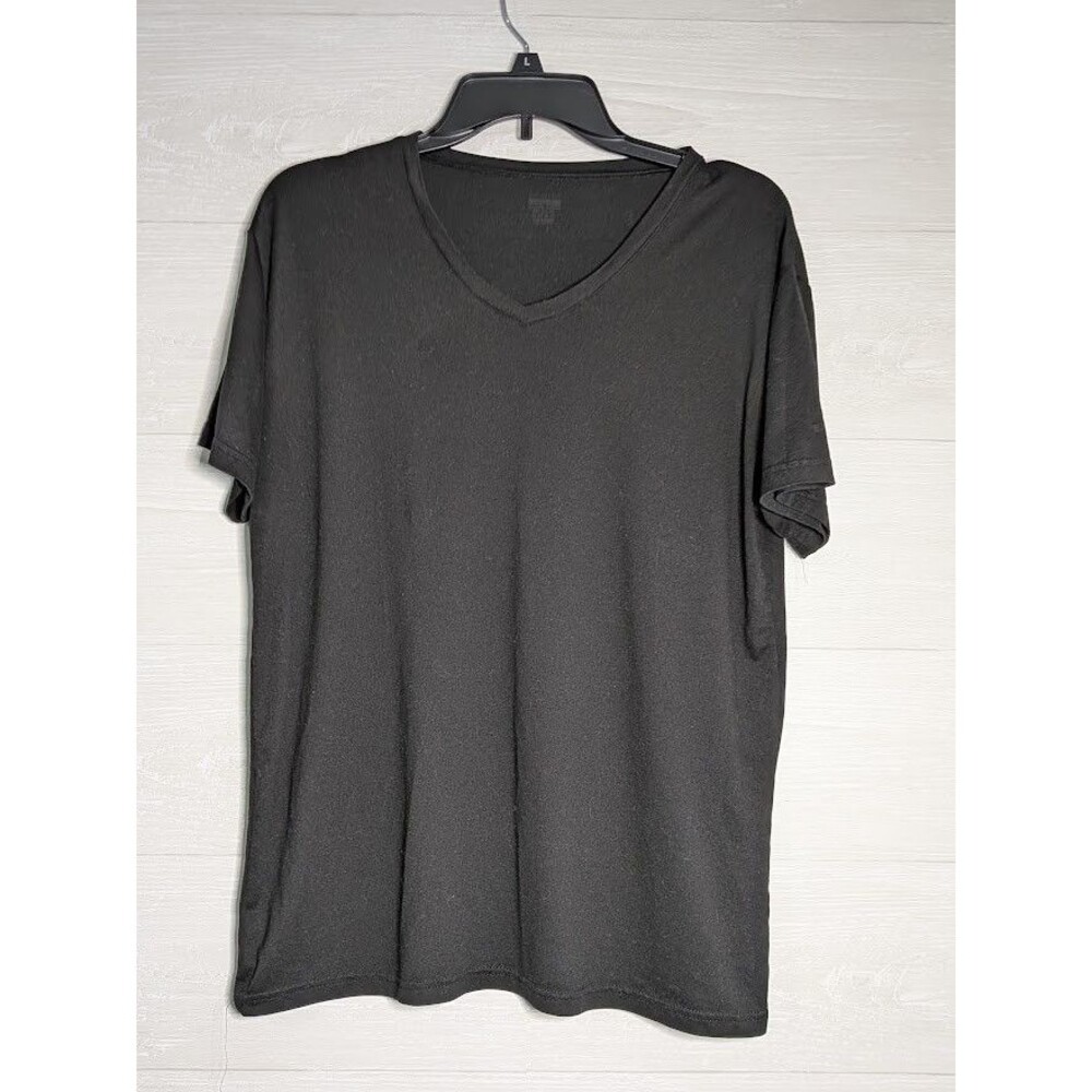 Spyder Mens Shirt Large L Black Short Sleeve V-Neck Athletic Activewear Gym Tee
